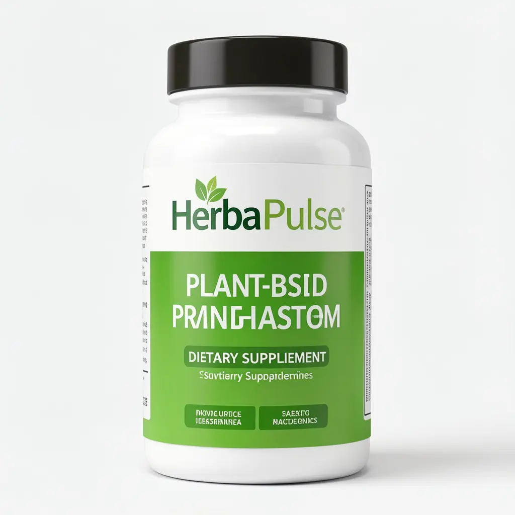 HerbaPulse plant-based dietary supplement bottle with green label